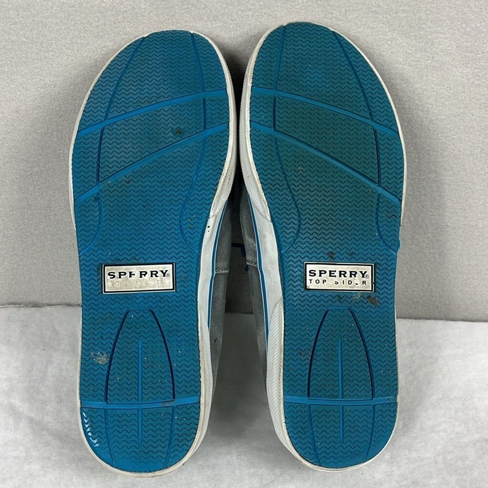 Sperry Top Sider Canvas Boat Shoes Mens Size 8M Grey Blue - Picture 6 of 9